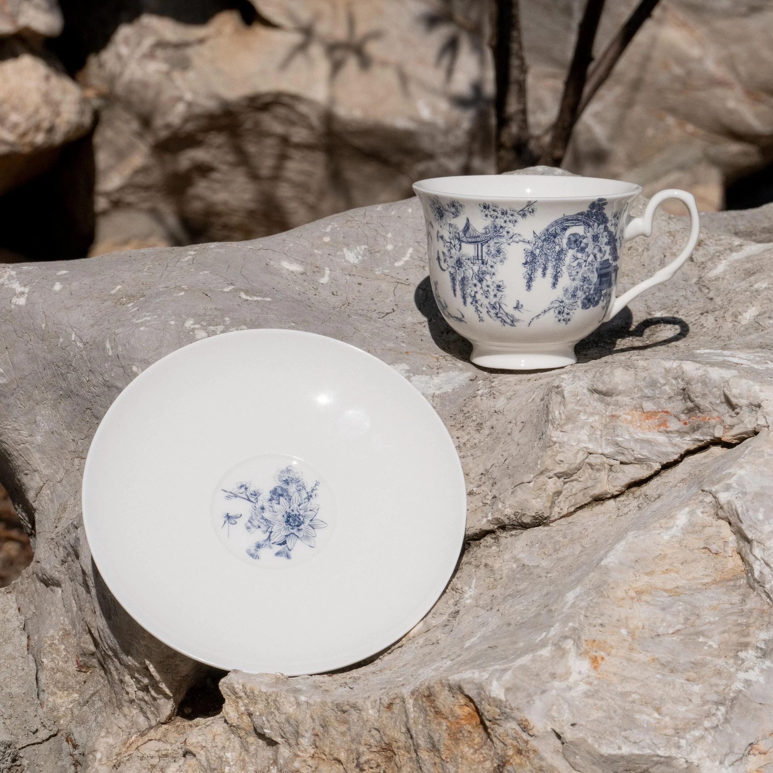 HUNTINGTON ASIAN GARDENS TOILE TEACUP AND SAUCER - Image 3