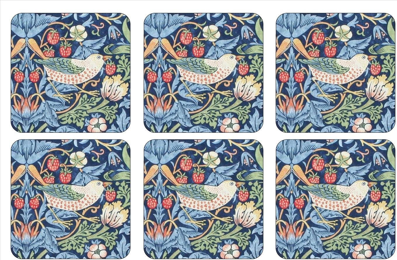 BLUE STRAWBERRY THIEF COASTERS - SET OF SIX - Image 3