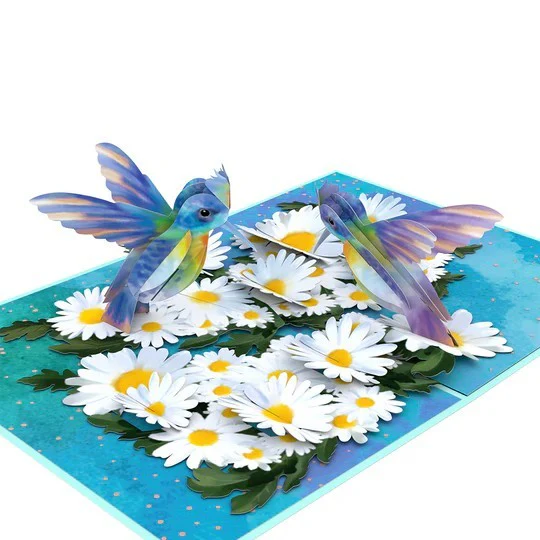 DAISY PATCH HUMMINGBIRDS POP-UP CARD - Image 3