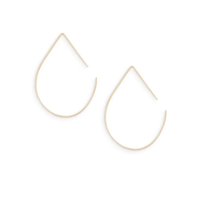 GOLD TEARDROP HOOP EARRINGS