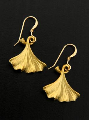 GOLDEN GINKGO EARRINGS - Image 2