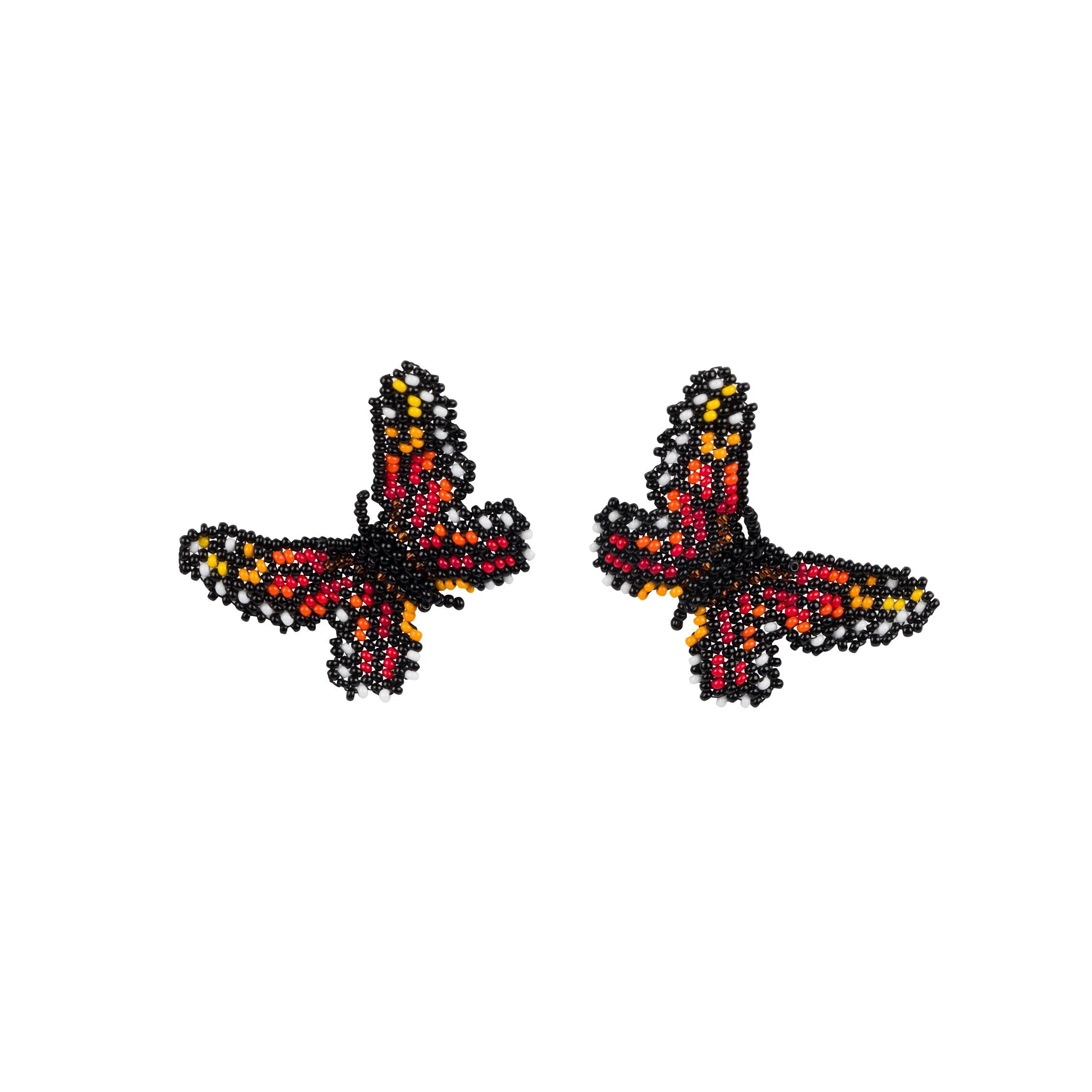 HAND BEADED BUTTERFLY EARRINGS