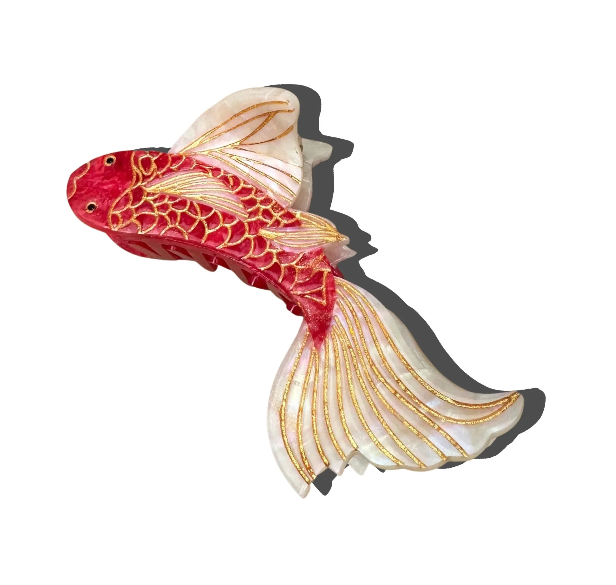 HAND-PAINTED KOI FISH HAIR CLIP