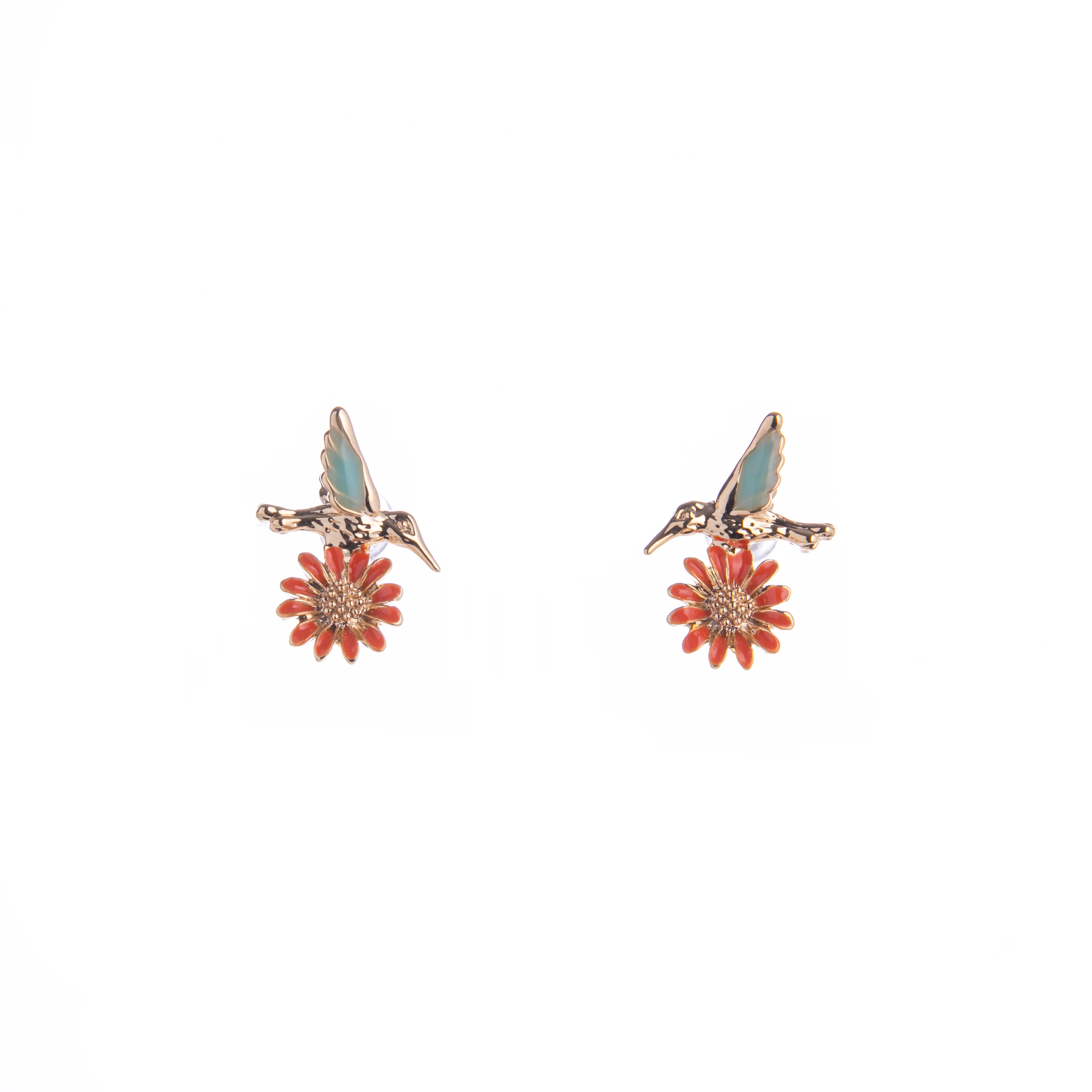 HUMMINGBIRD AND DAISY STUD EARRINGS - Image 3