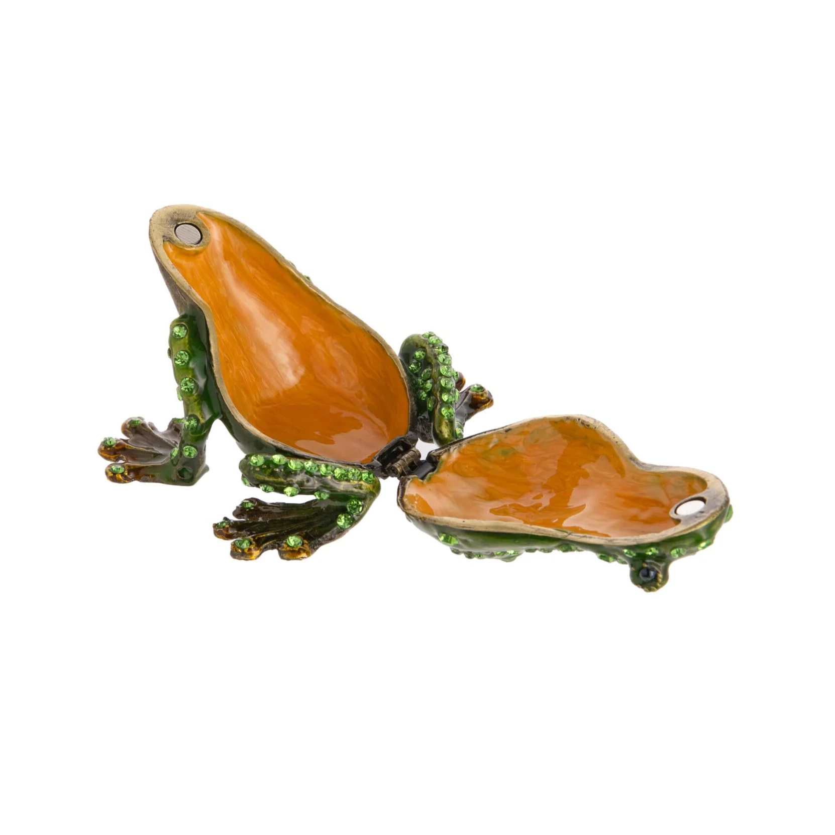 JEWELED ENAMEL FROG TRINKET BOX - Image 2