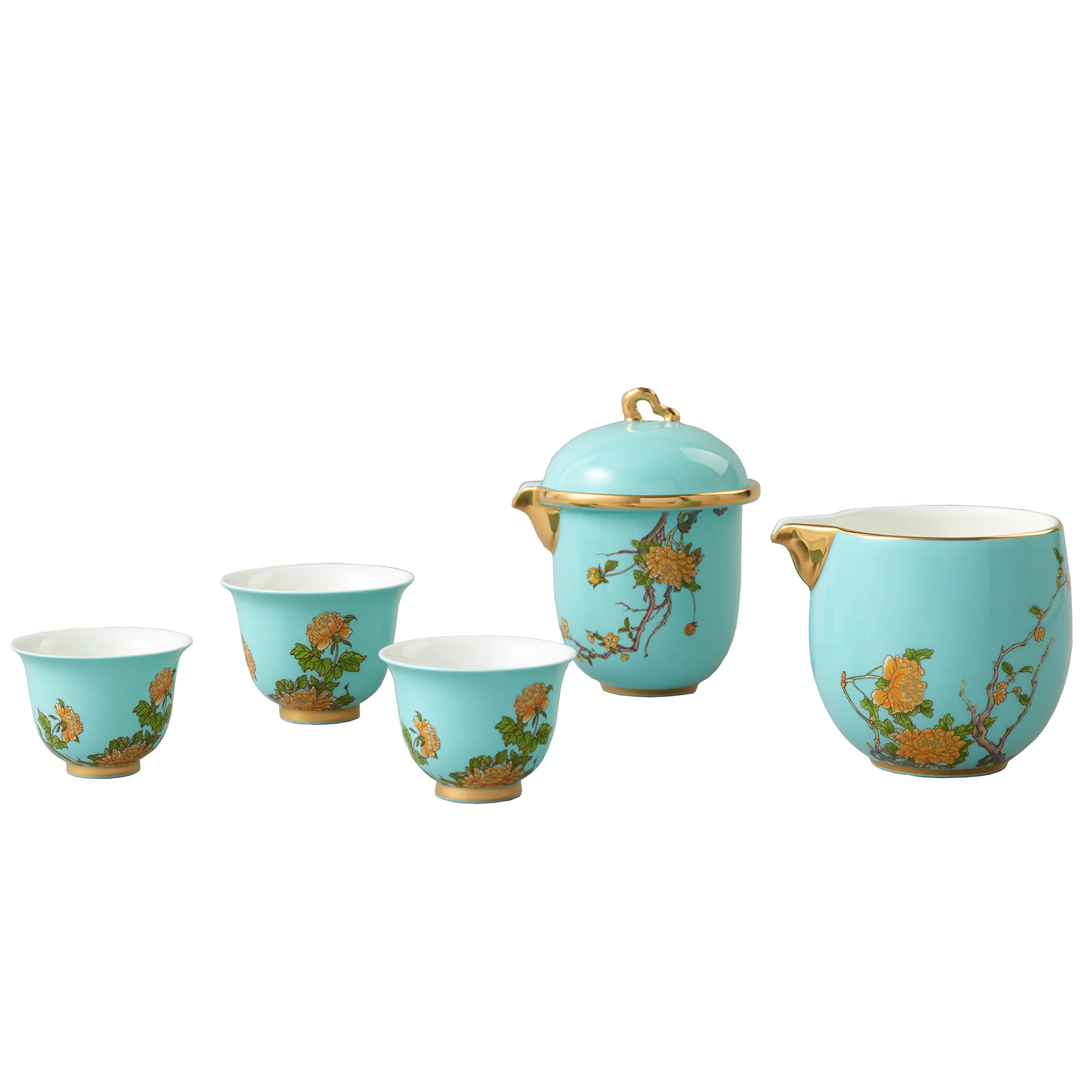 LADY TURQUIOA SIX-PIECE TRAVEL TEA SET