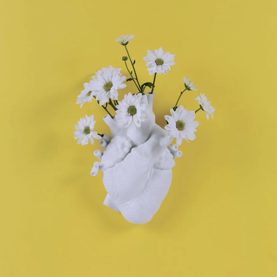 LOVE IN BLOOM PORCELAIN ANATOMICAL HEART VASE - Image 4
