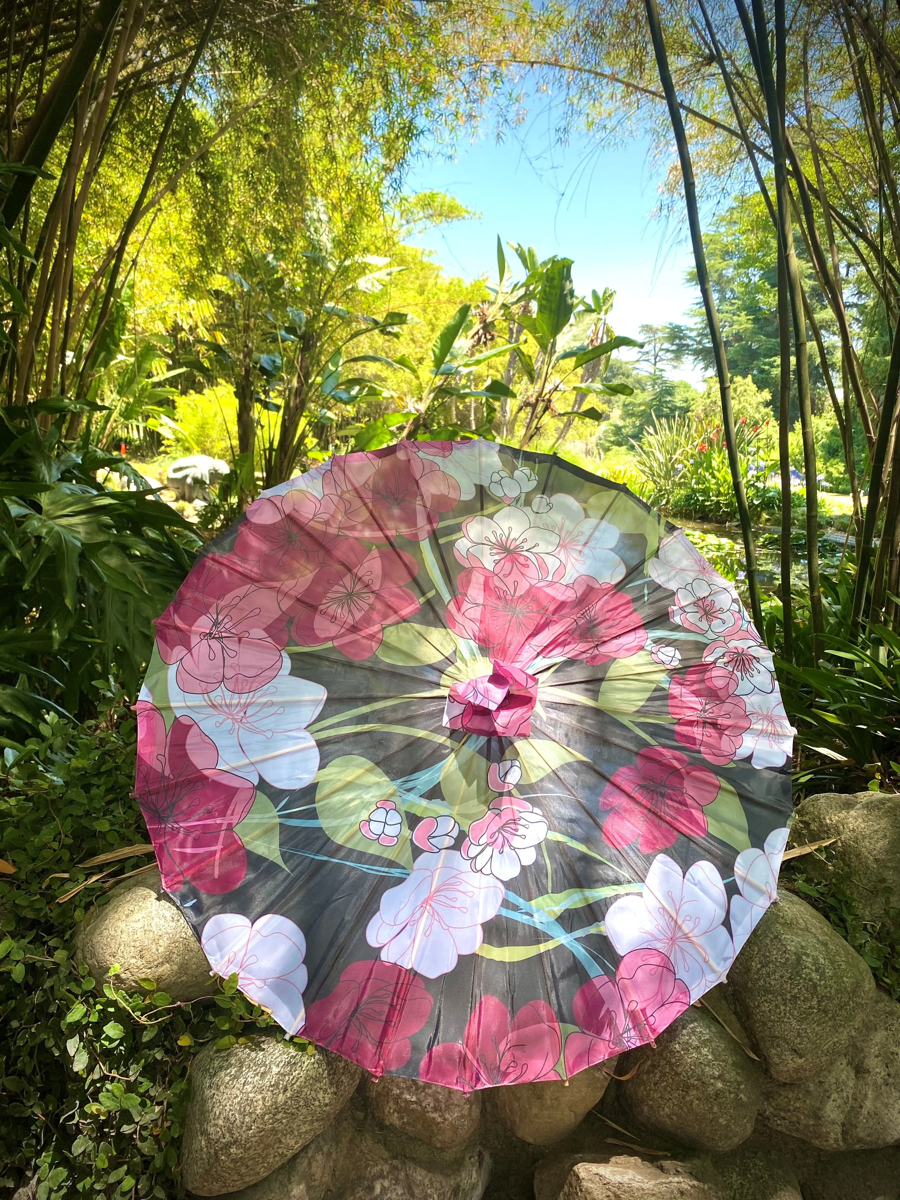 MIDNIGHT CHERRY BLOSSOM PARASOL - Image 4