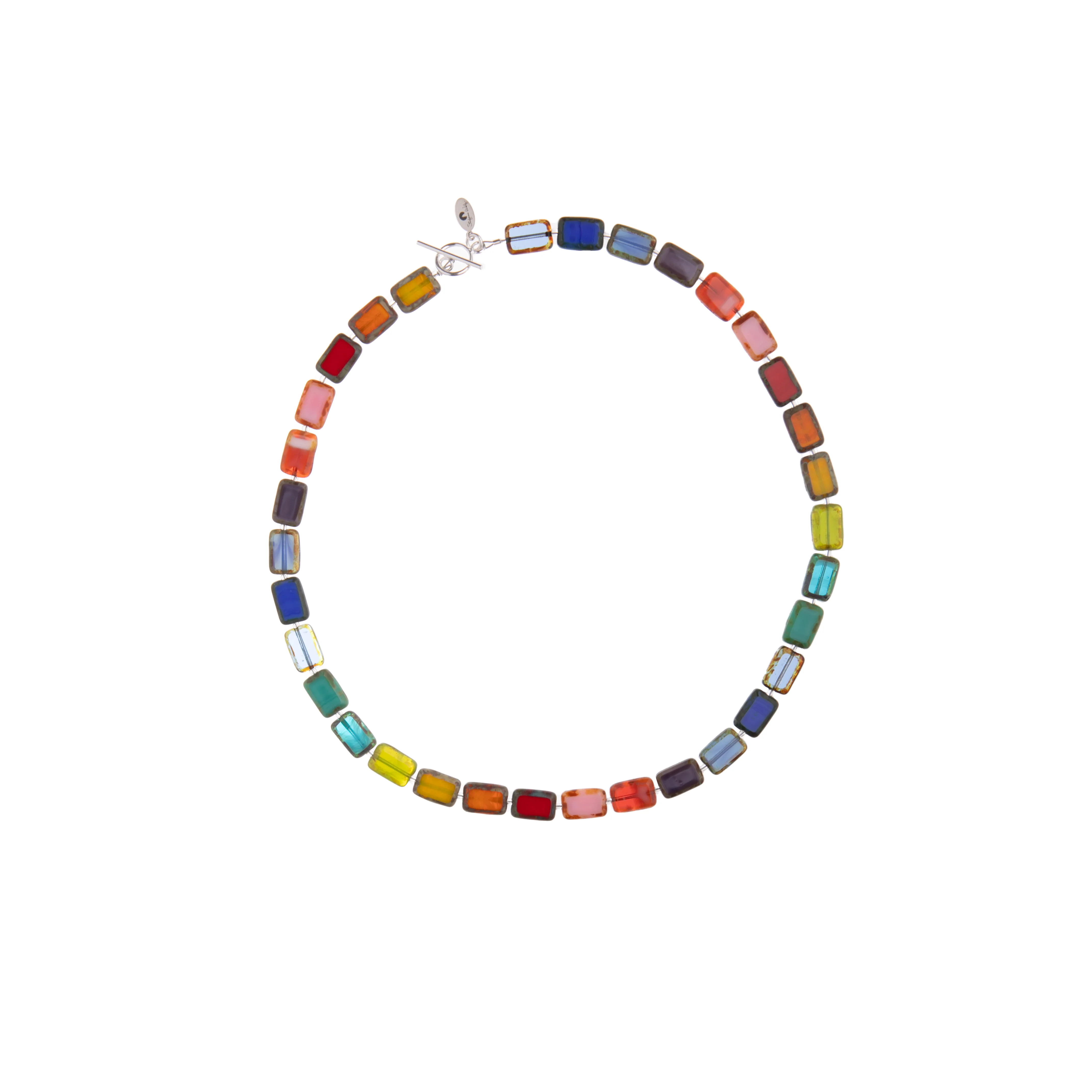 RAINBOW GLASS BEAD NECKLACE