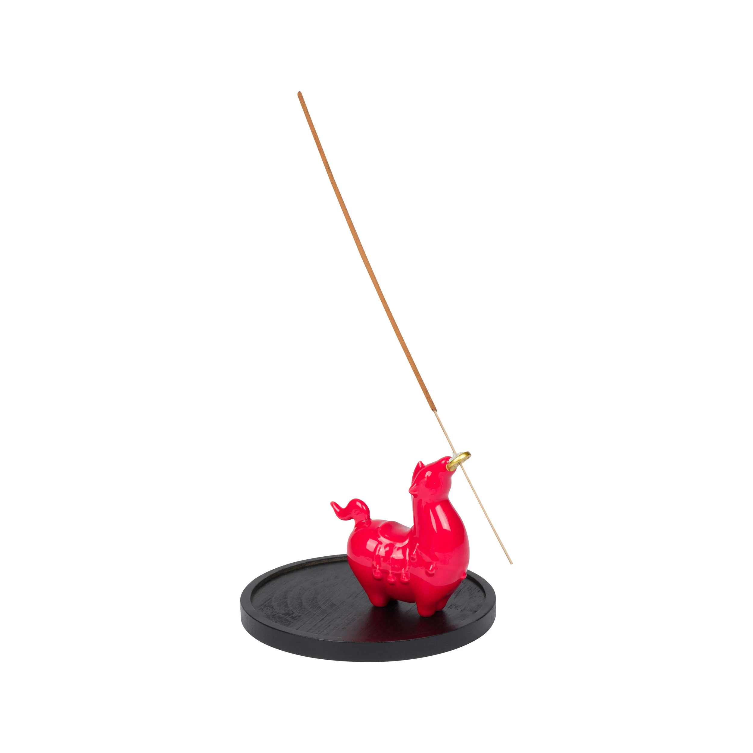 RED HORSE INCENSE STAND WITH PLATE - Image 2