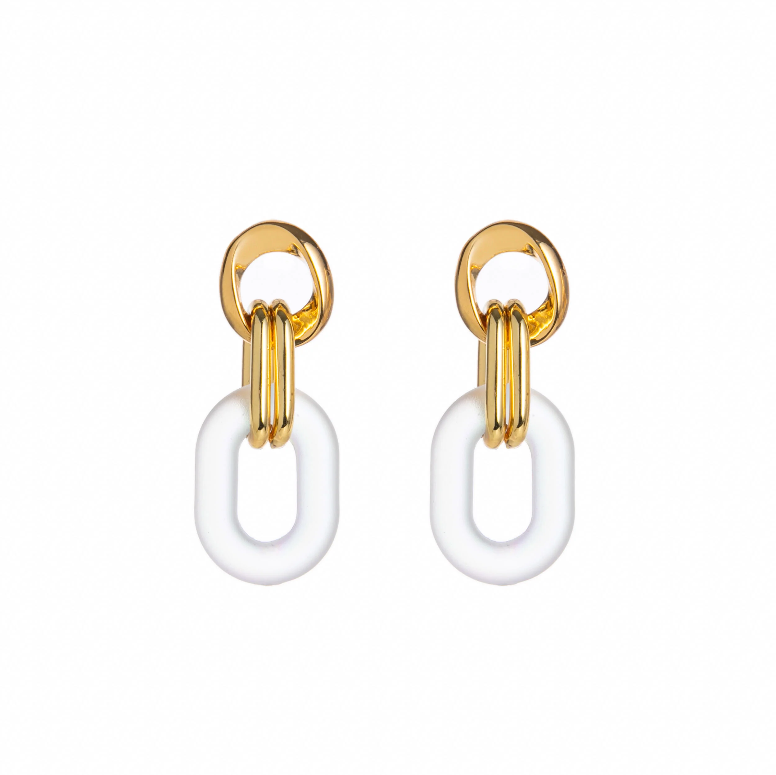 RESIN & METAL LINK EARRINGS