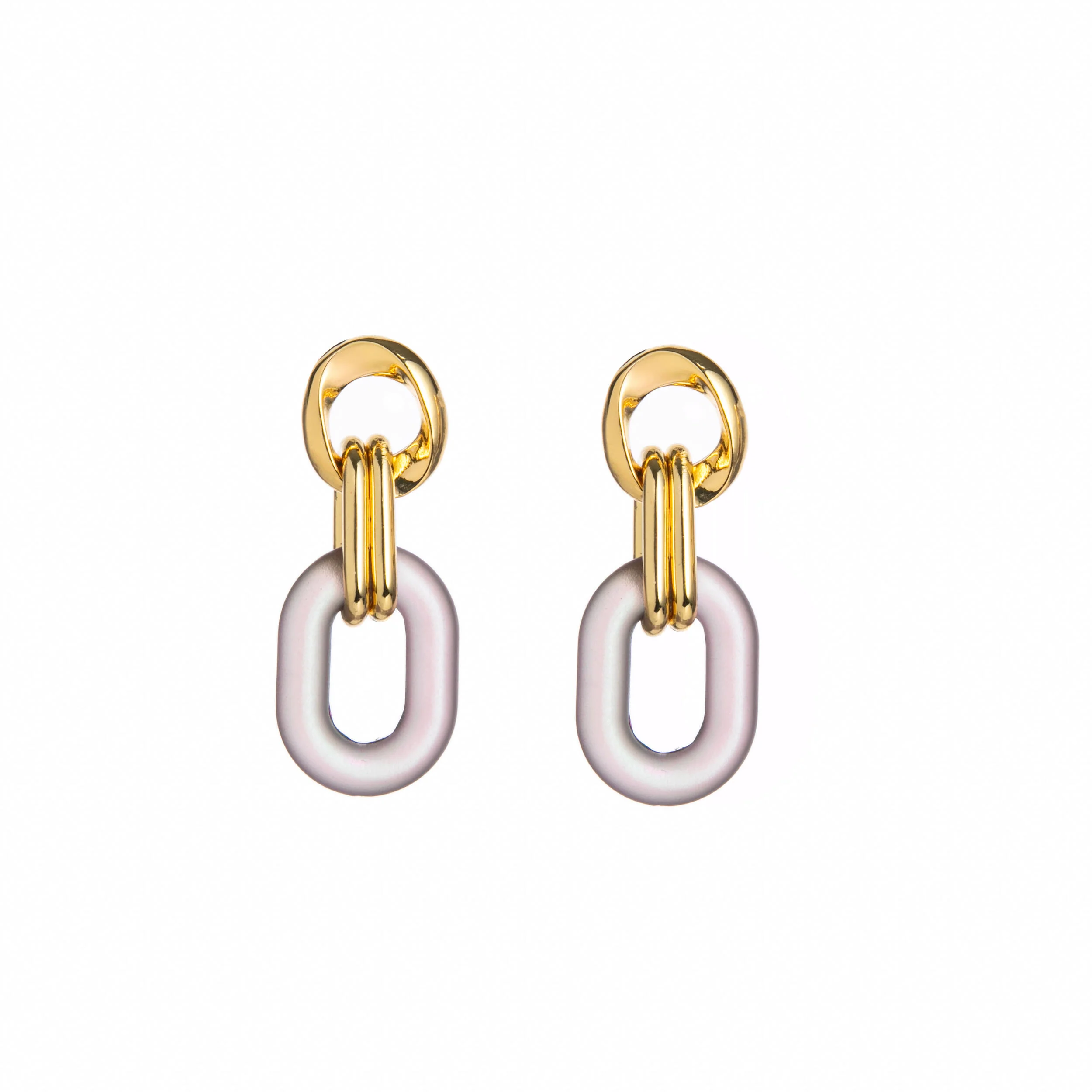 RESIN & METAL LINK EARRINGS - Image 2