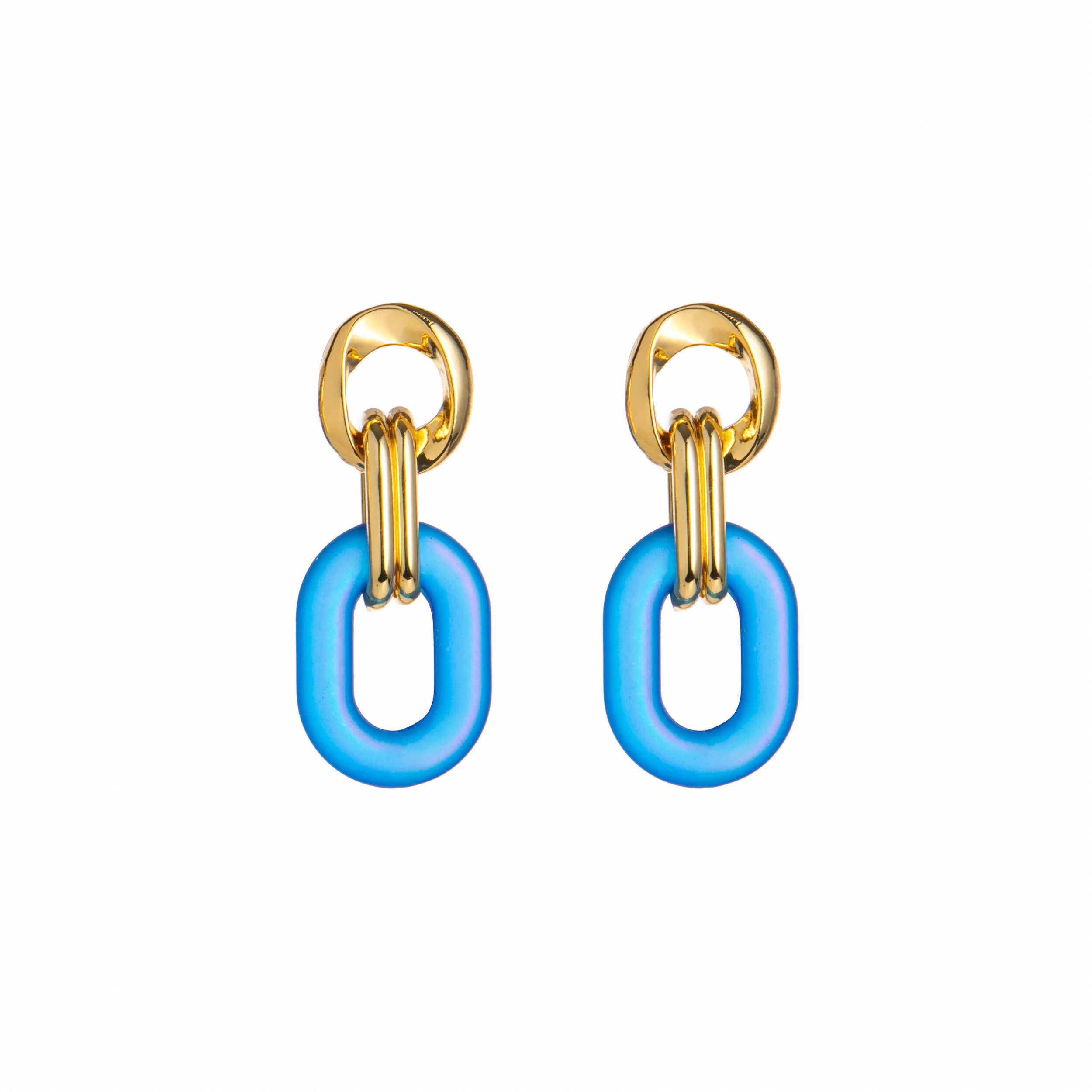 RESIN & METAL LINK EARRINGS - Image 3