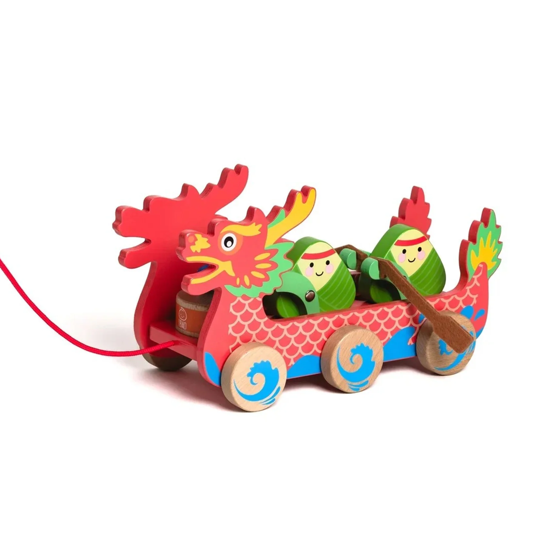 WOODEN DRAGON BOAT PULL ALONG TOY