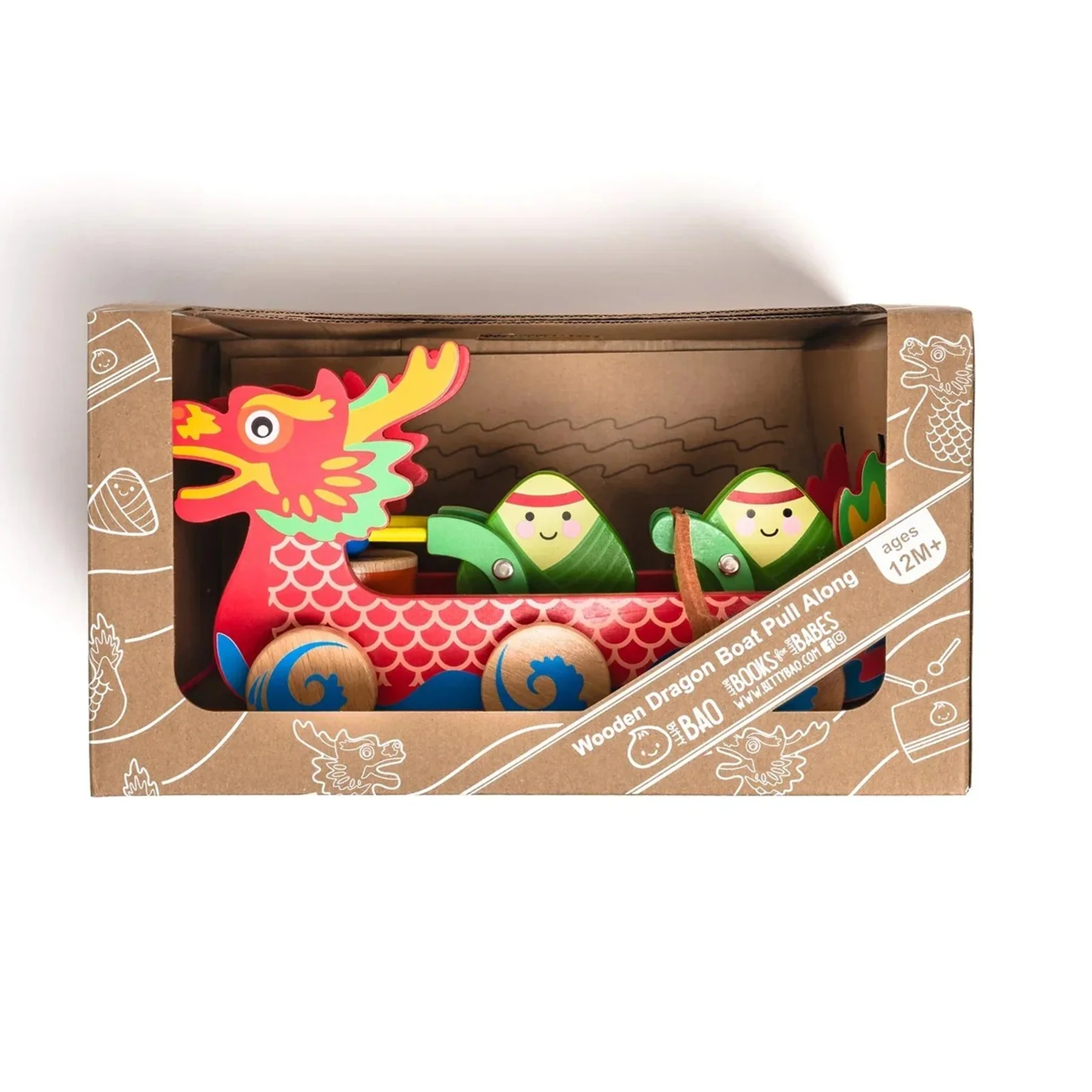 WOODEN DRAGON BOAT PULL ALONG TOY - Image 2