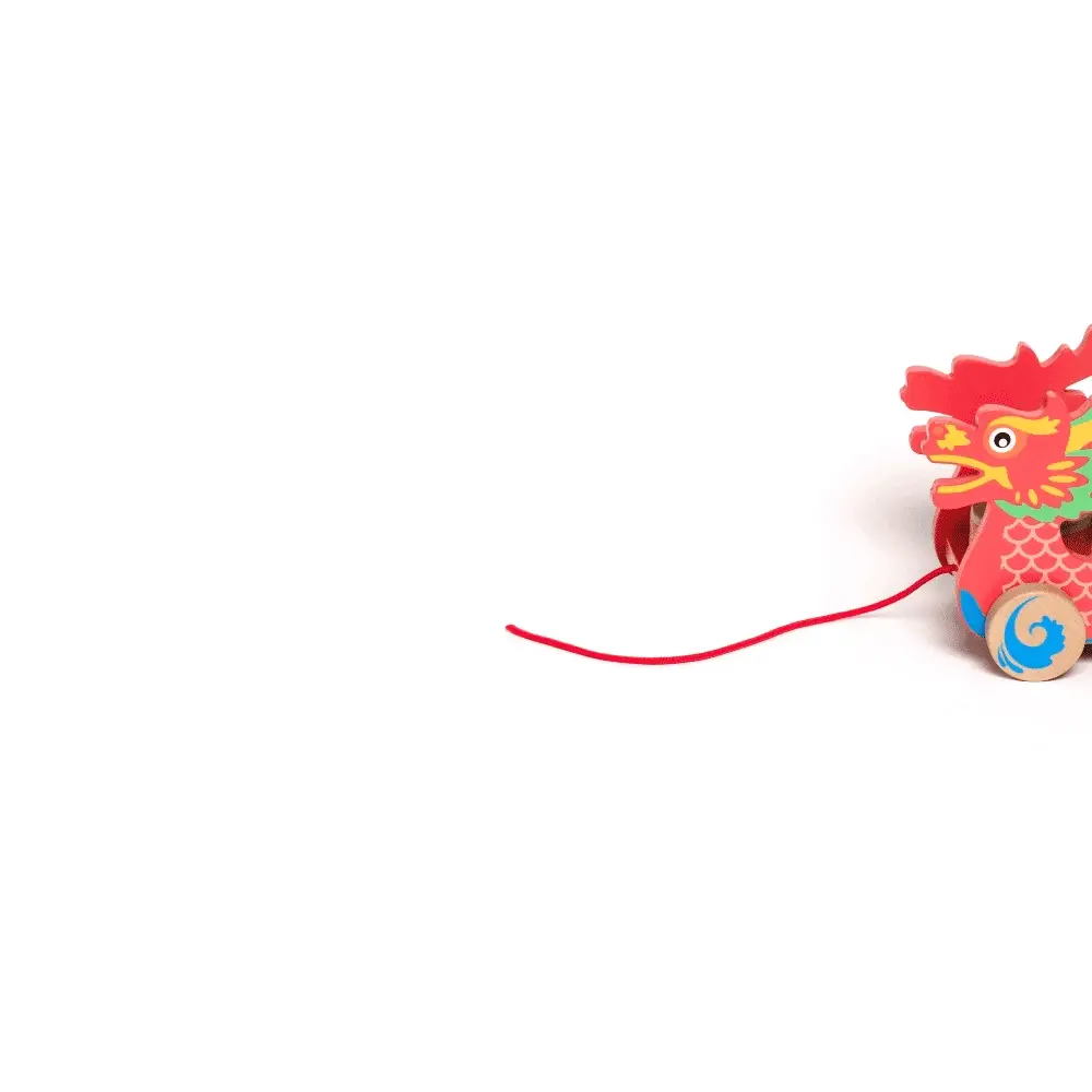 WOODEN DRAGON BOAT PULL ALONG TOY - Image 3